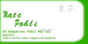 mate pohli business card